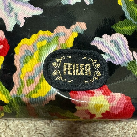 Feiler authentic German luxury floral clutch hand bag purse cute travel tote EUC - Picture 3 of 12